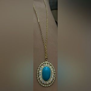 Blue oval necklace